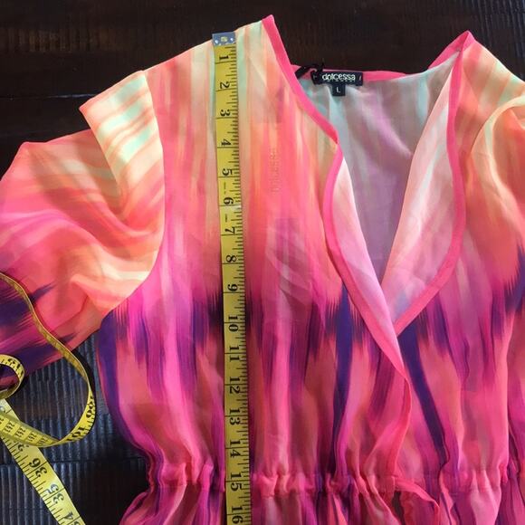 Dolcessa Swimwear Ombre Cover Up Bathing Suit Las Vegas NWT Beach Size Large - Picture 9 of 9